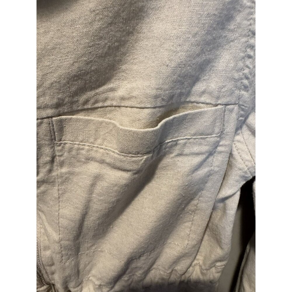 Old Navy Cream Linen Blend Womens Long Sleeve Utility Jacket XS Minimalist - Picture 3 of 11
